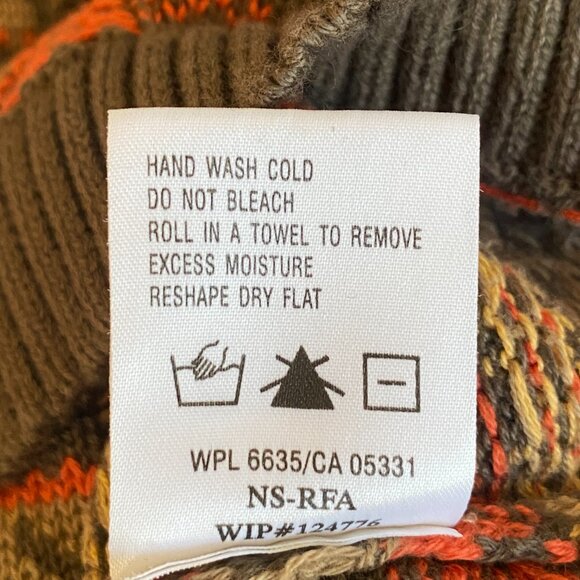 Vintage Woolrich Fair Isle Zip Cardigan Sz L Rust Brown Fall Grannycore Country - Picture 14 of 14